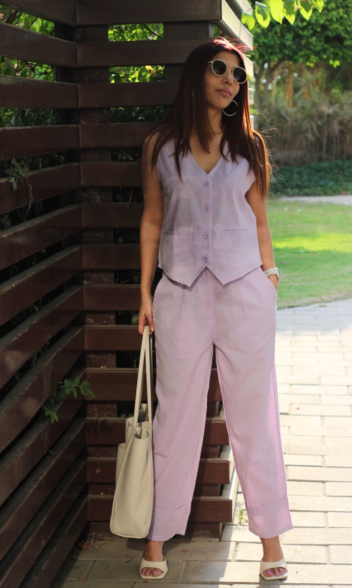 Light Purple Waist Coat and Pants Co-ord