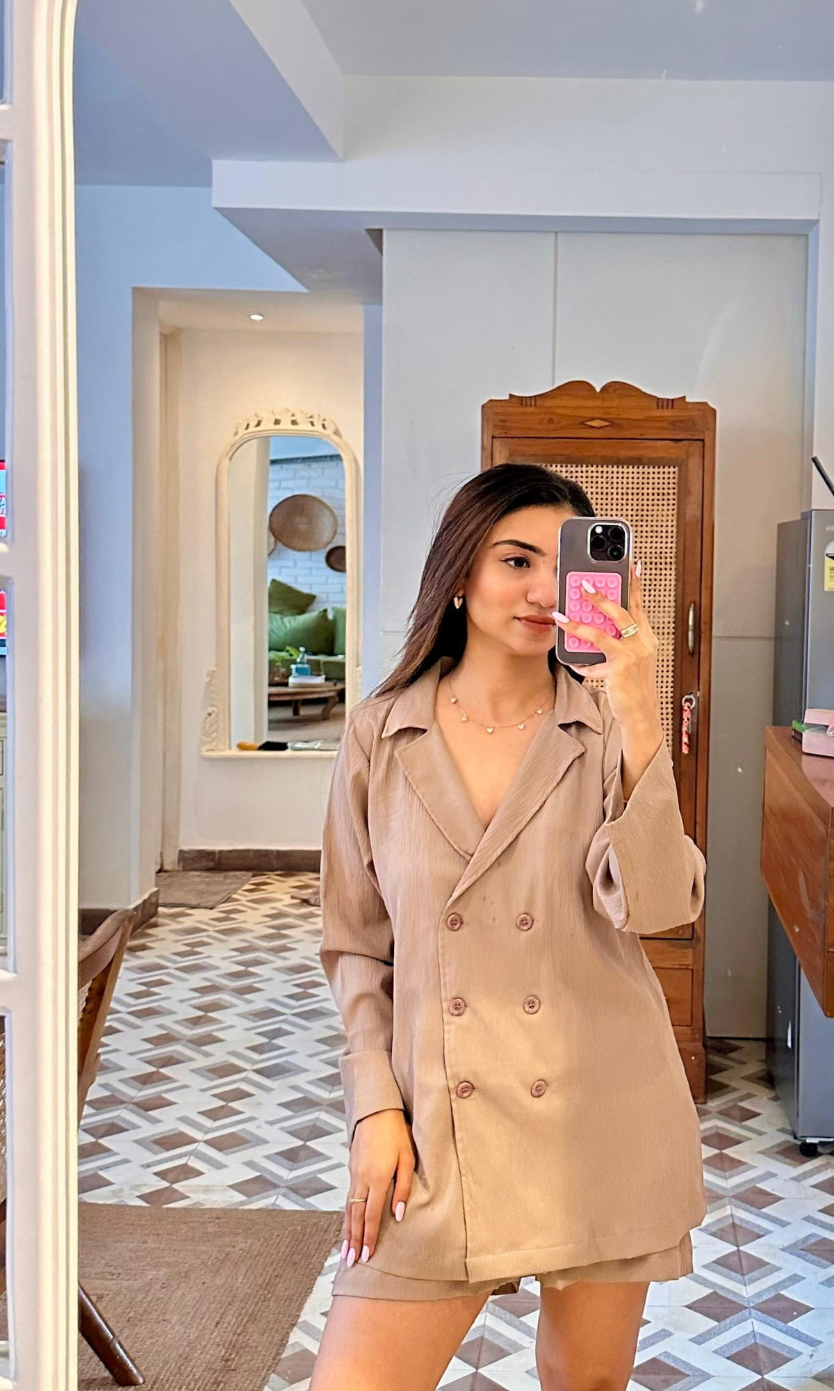 Mallow Stem Blazer Shirt and Shorts Co-ord