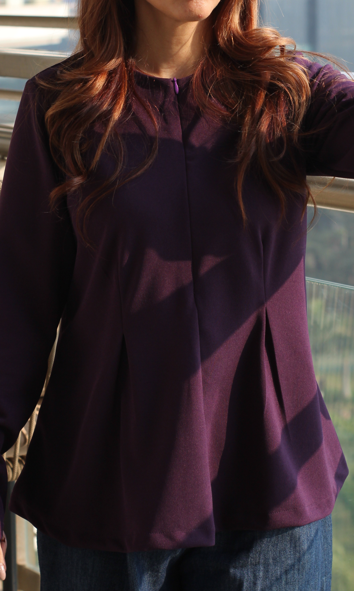 Purple Sleeved Sleek Top