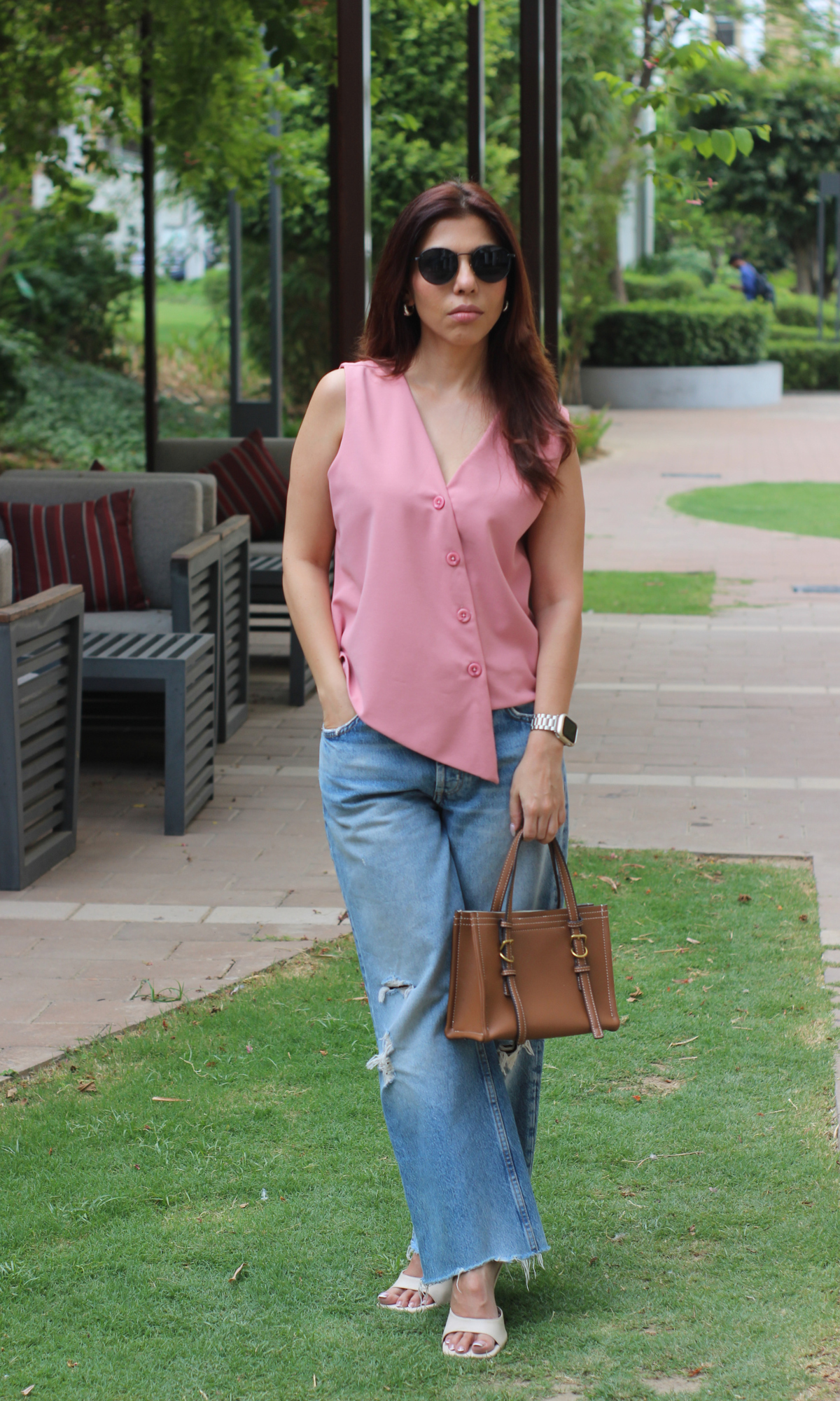 Puce Pink Side-Cut Waist Coat