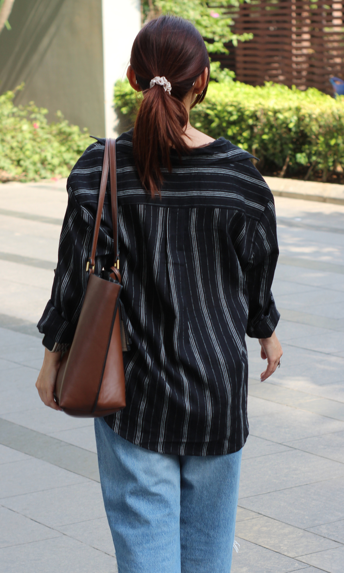 Black Striped Cotton Shirt