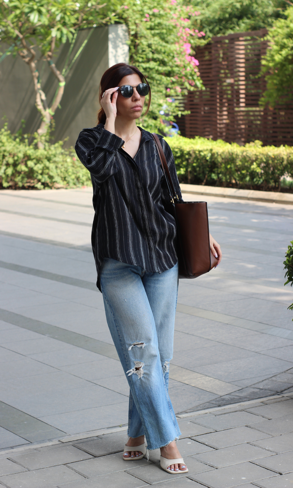 Black Striped Cotton Shirt