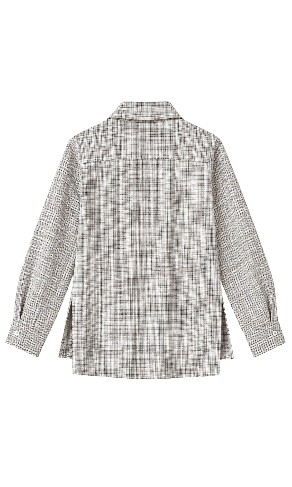 Fringe High-Low Hem Plaid Shirt