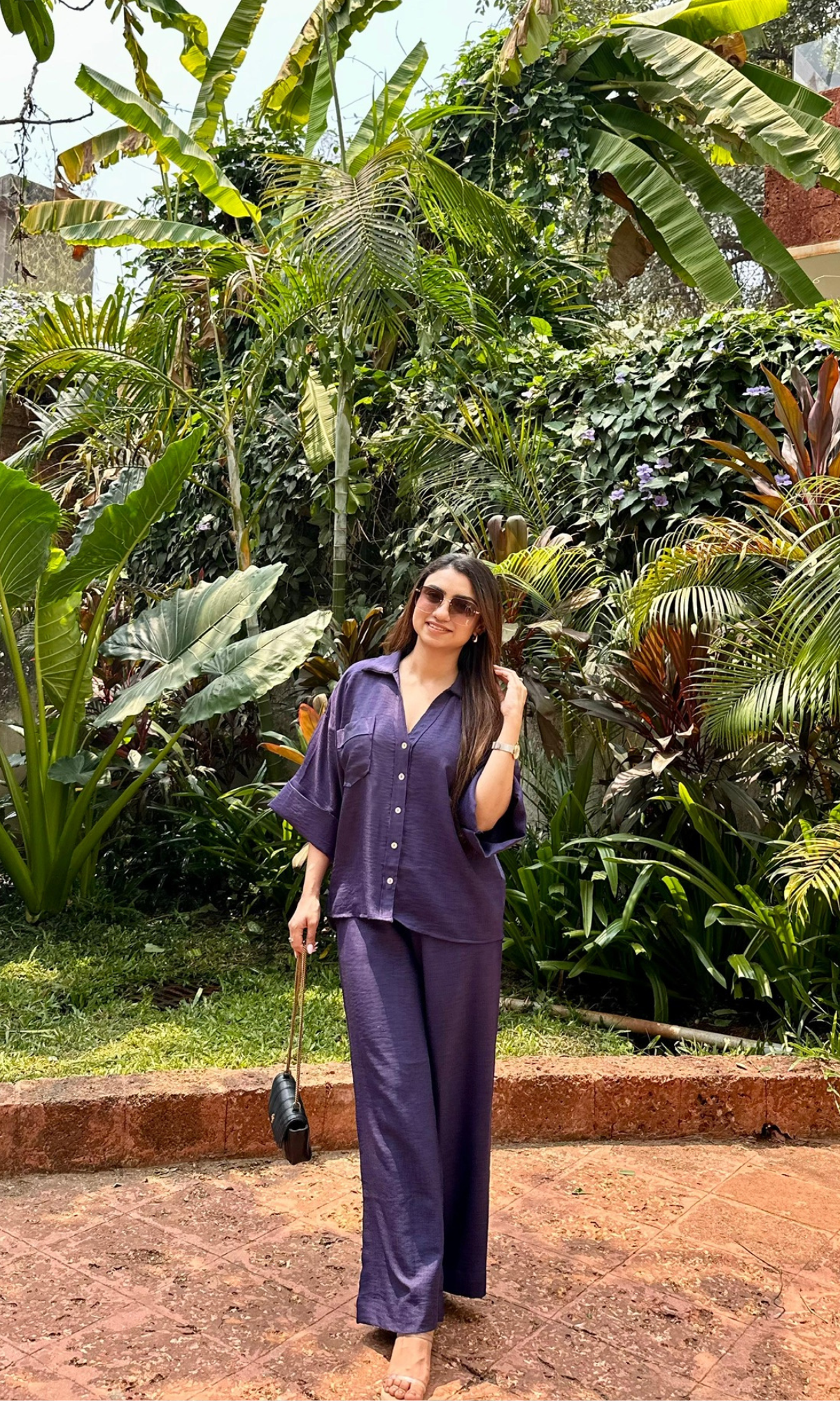 Midnight Violet Loose Shirt and Pants Co-ord