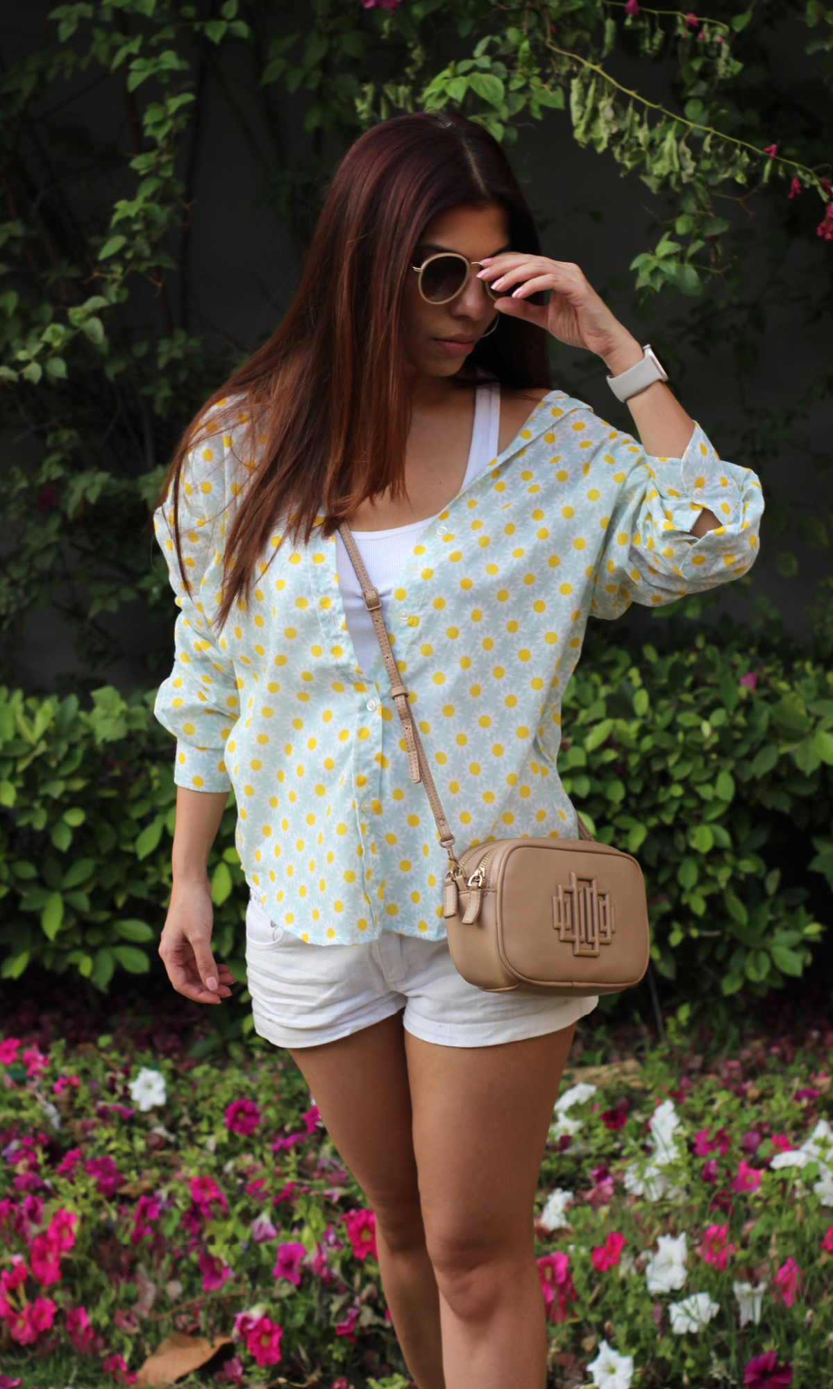 Daisy Printed Cotton Oversized Shirt