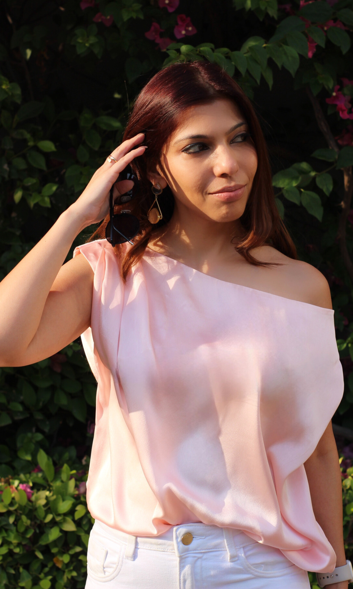 Blush One-Shoulder Top