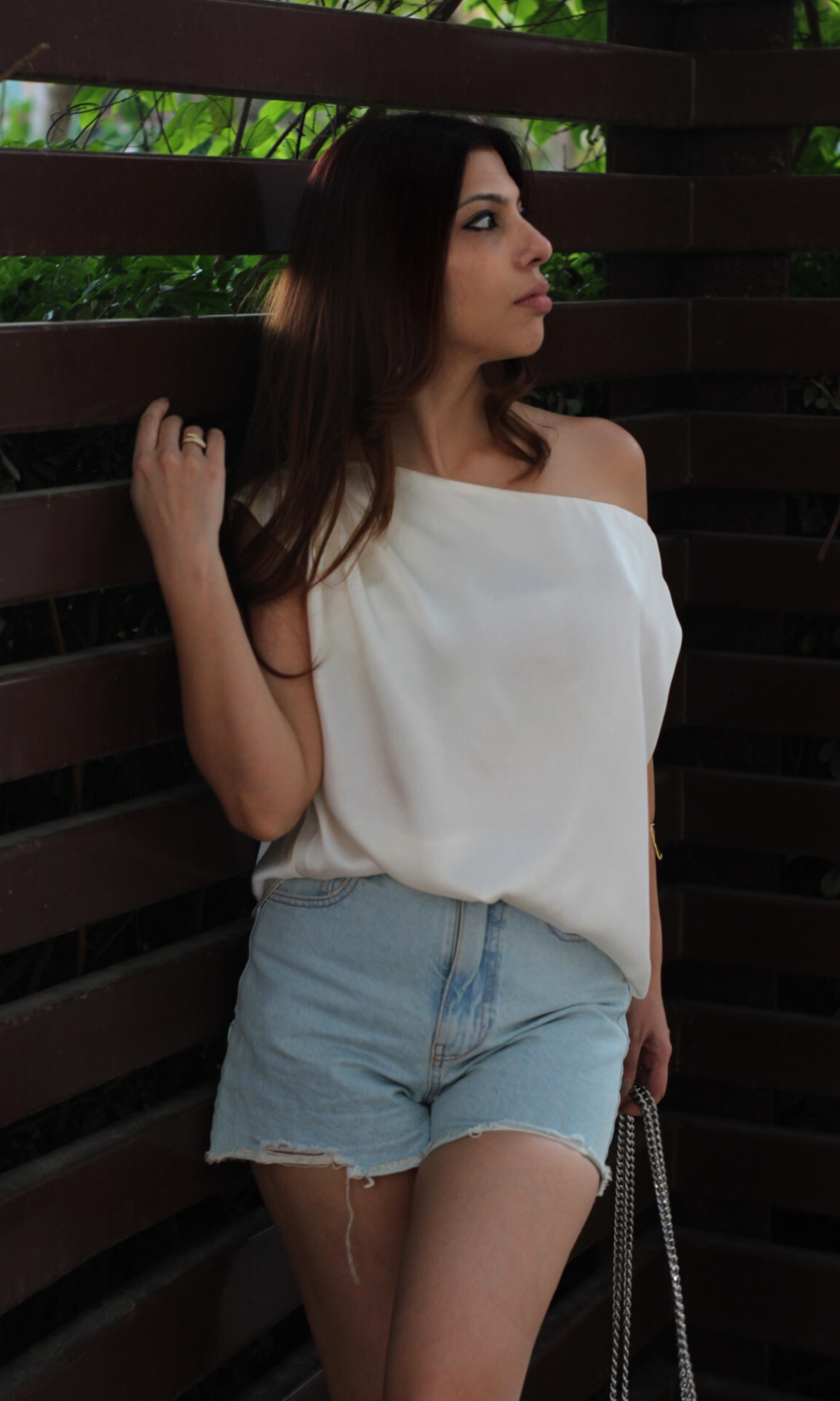 Pearl White One-Shoulder Top