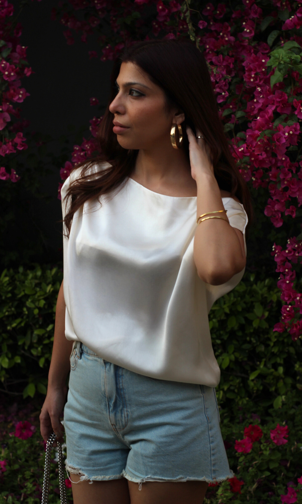 Pearl White One-Shoulder Top