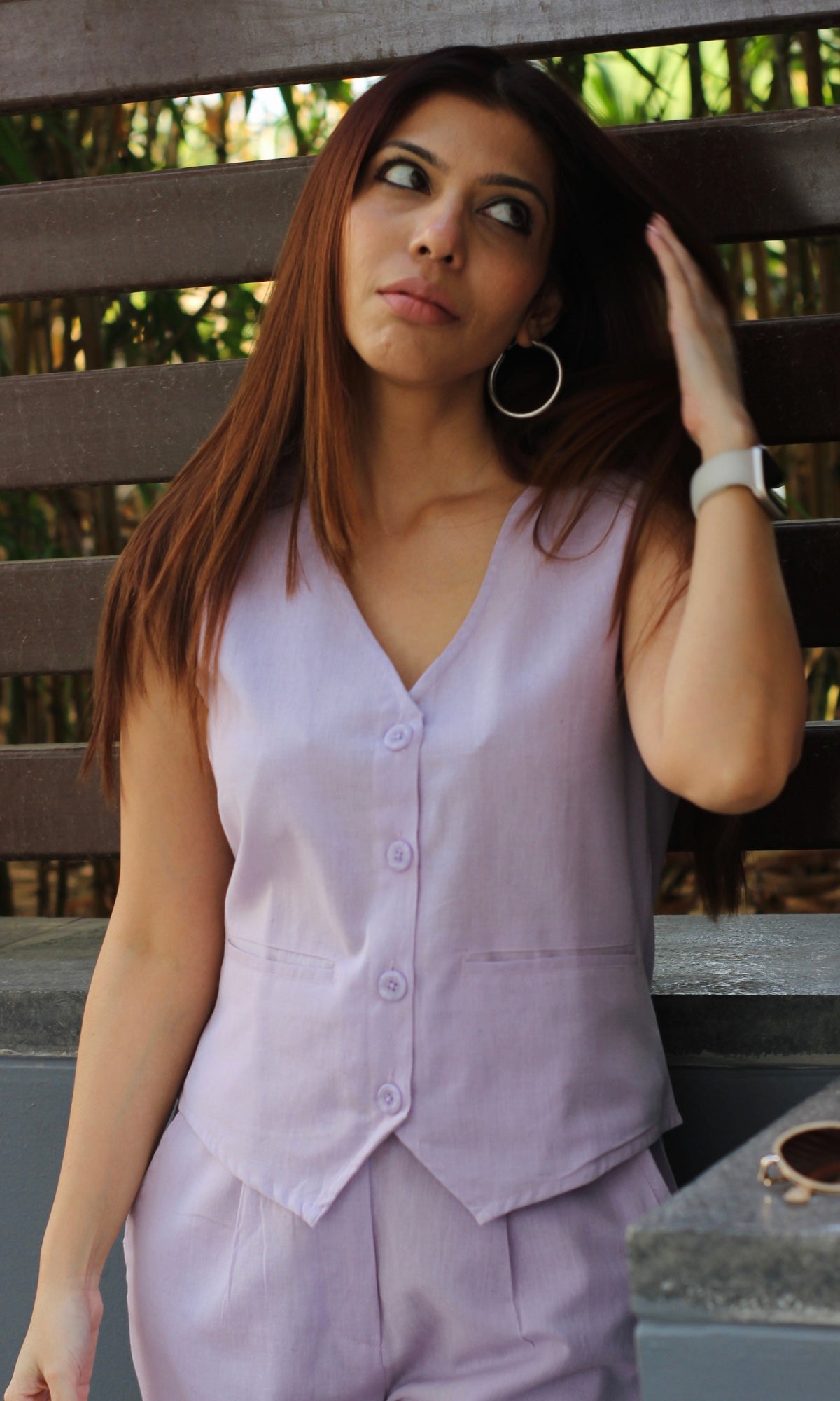 Light Purple Waist Coat and Pants Co-ord