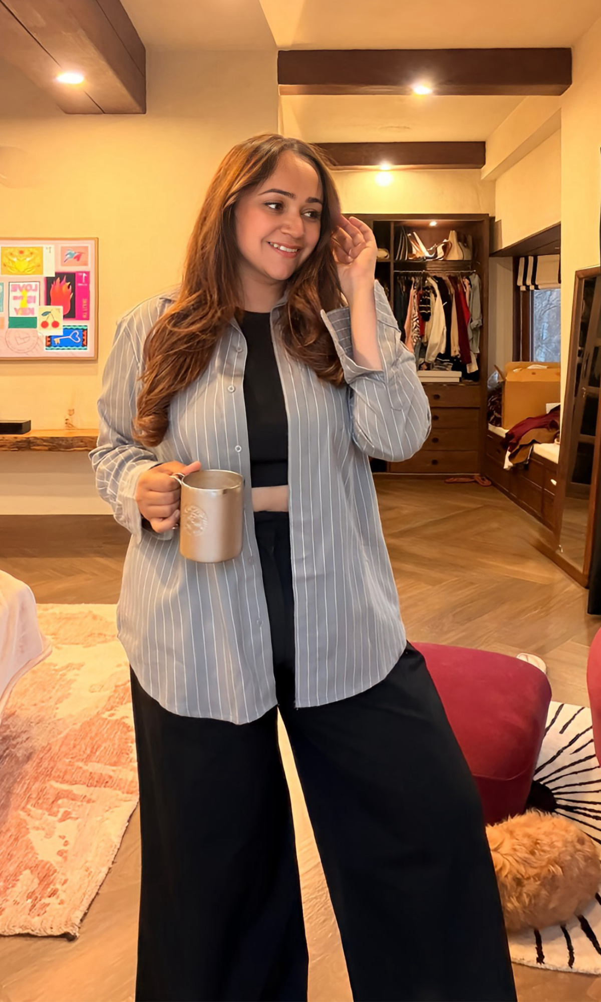 Sand Striped Cotton Shirt