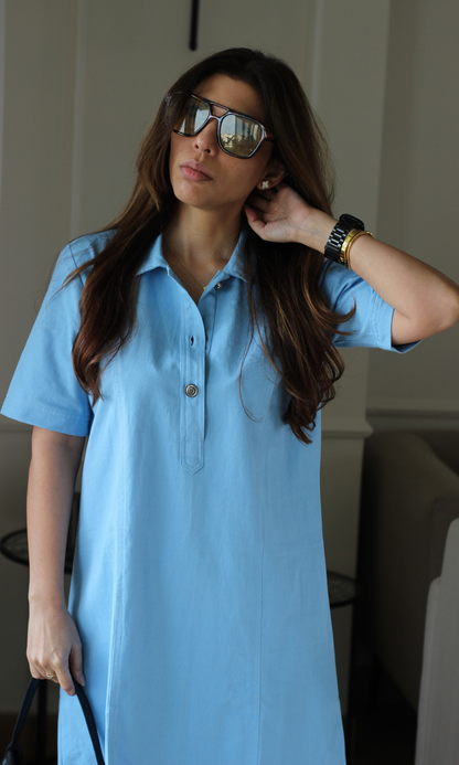 Sky Tailored Polo Mini Dress
