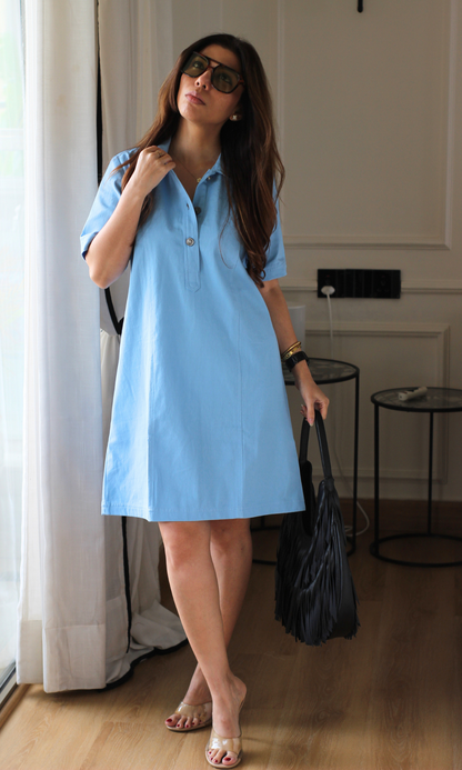 Sky Tailored Polo Mini Dress