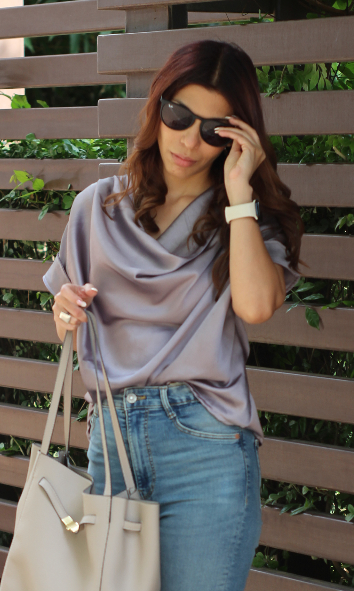 Steel Lavender Cowl Neck Top