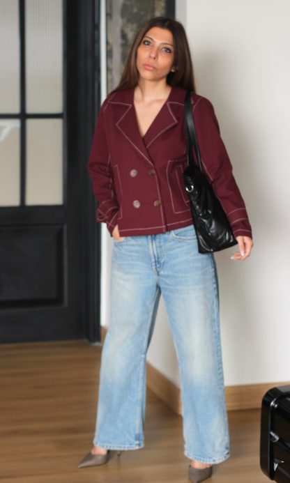 Wine Thread Detail Trench