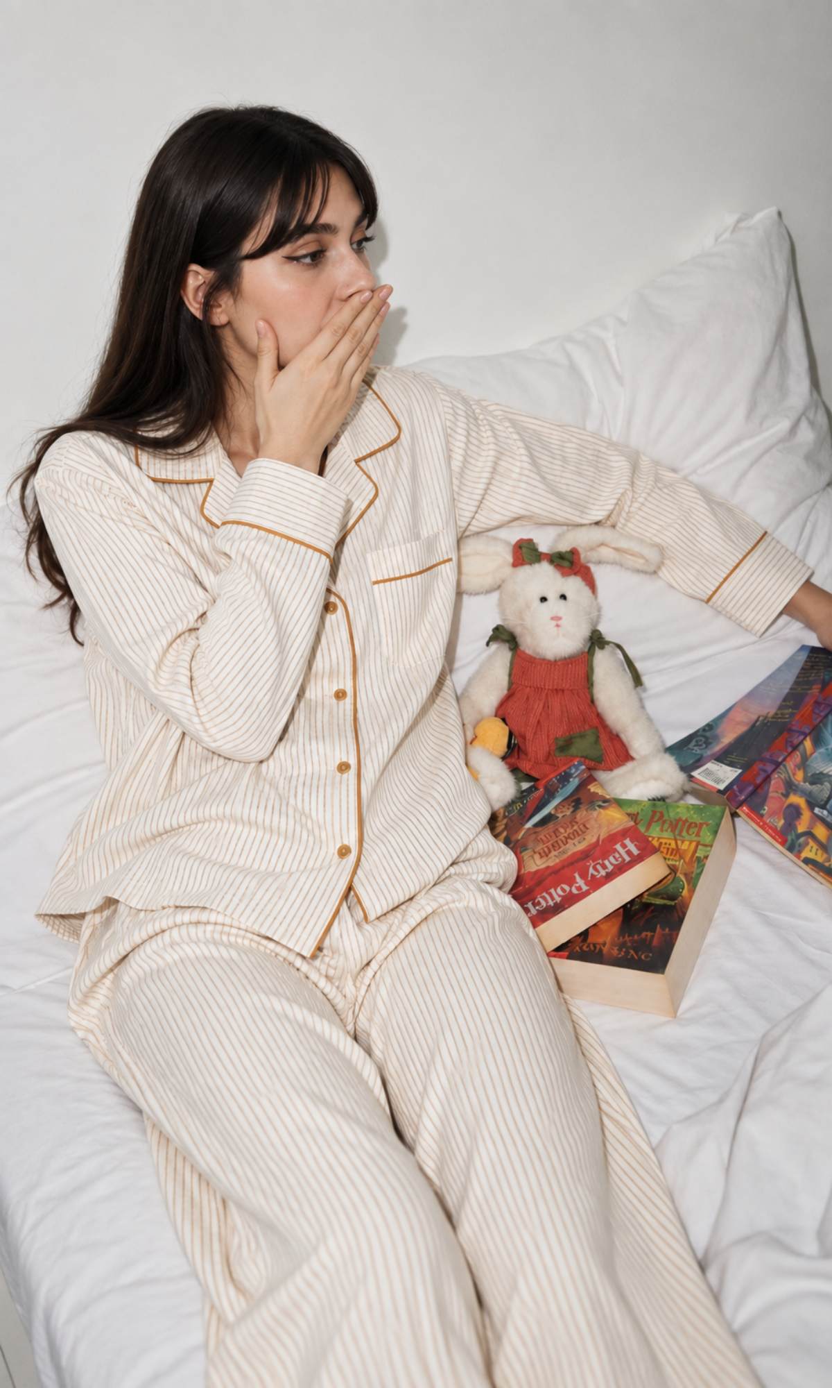 Orange Striped Pajama Set