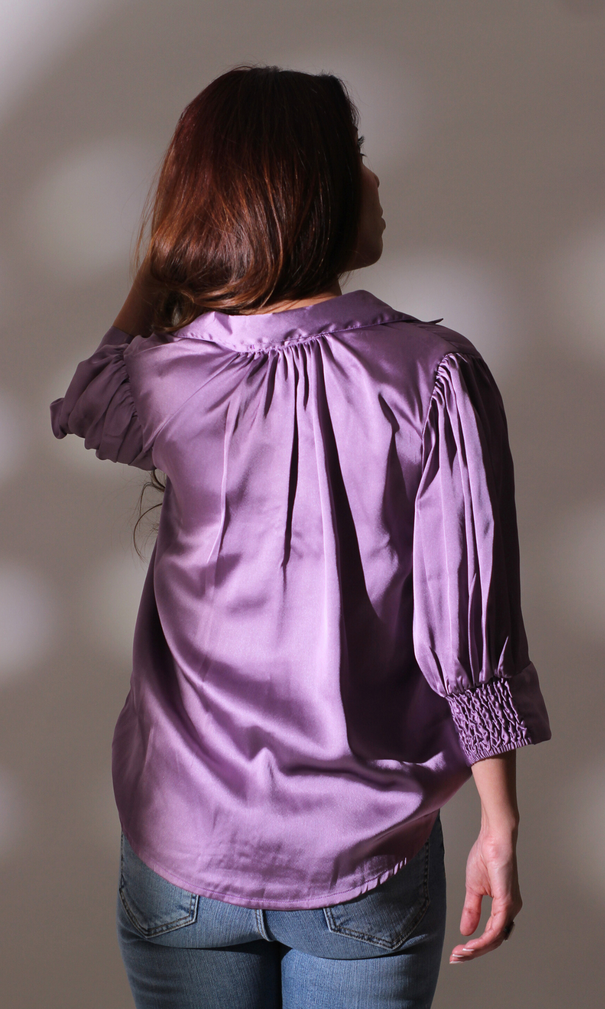 Iris Satin Collared Top