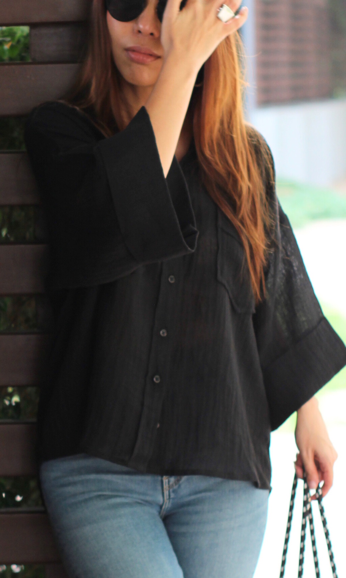 Black Textured Shirt