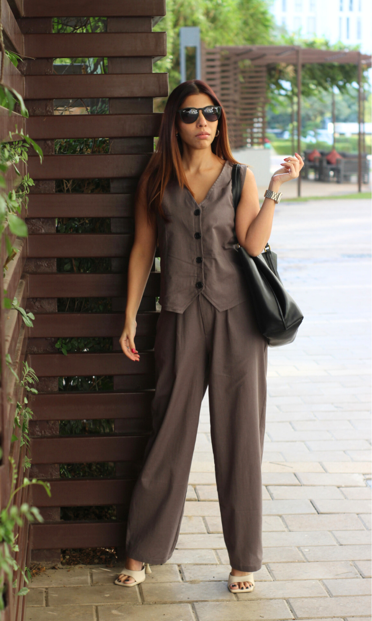 Grey Waist Coat and Straight Pants Co-ord