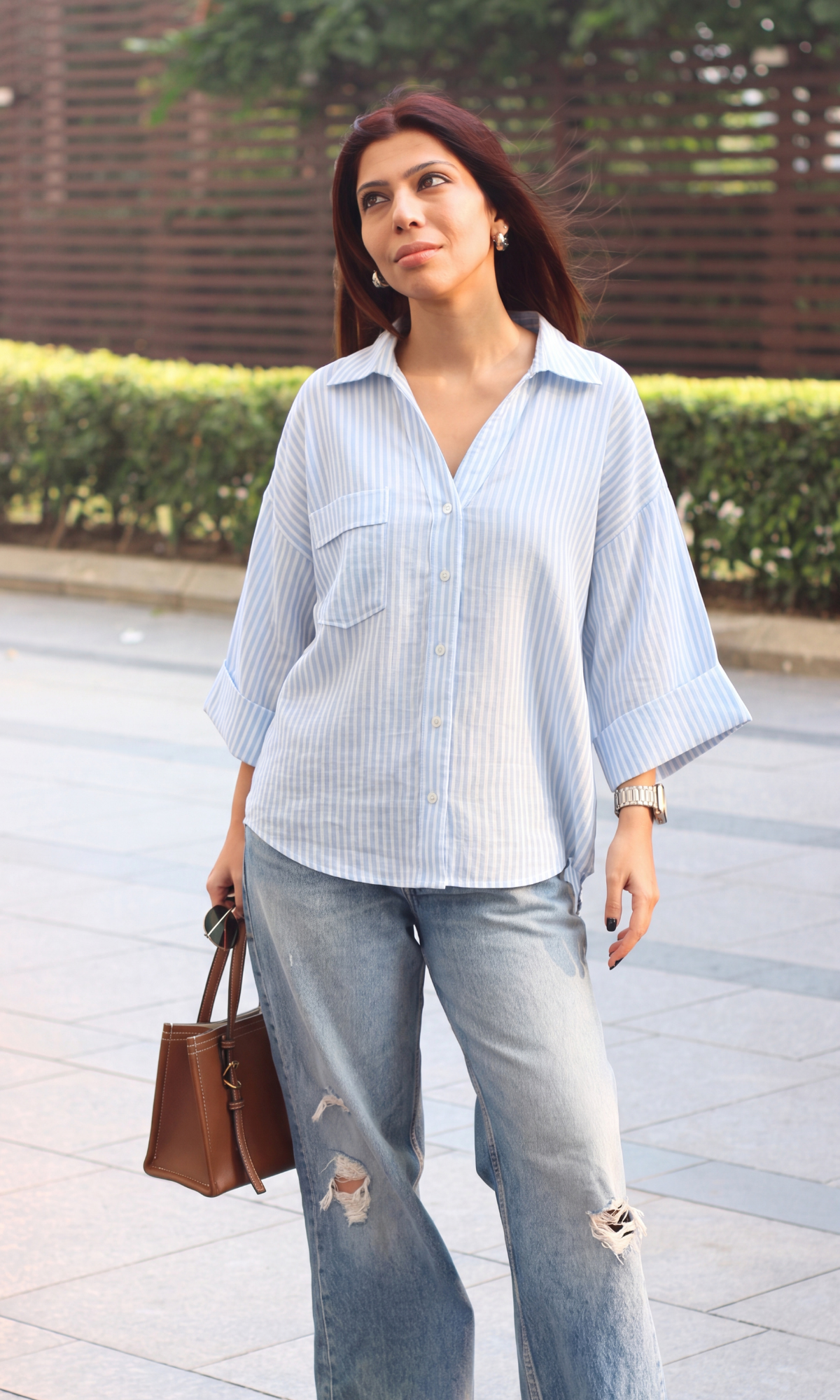 Blue Stripe Camp Shirt