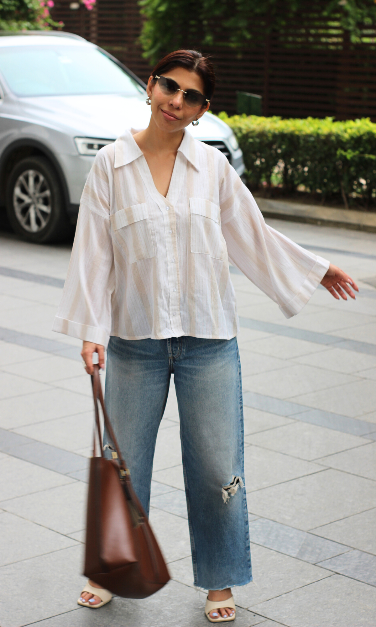 White Beige Cotton Shirt