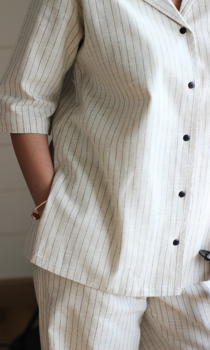 Tailored Oatmeal Stripe Set
