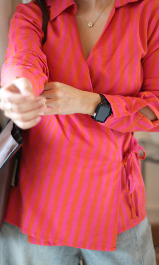 Fuchsia Sunset Wrap Top