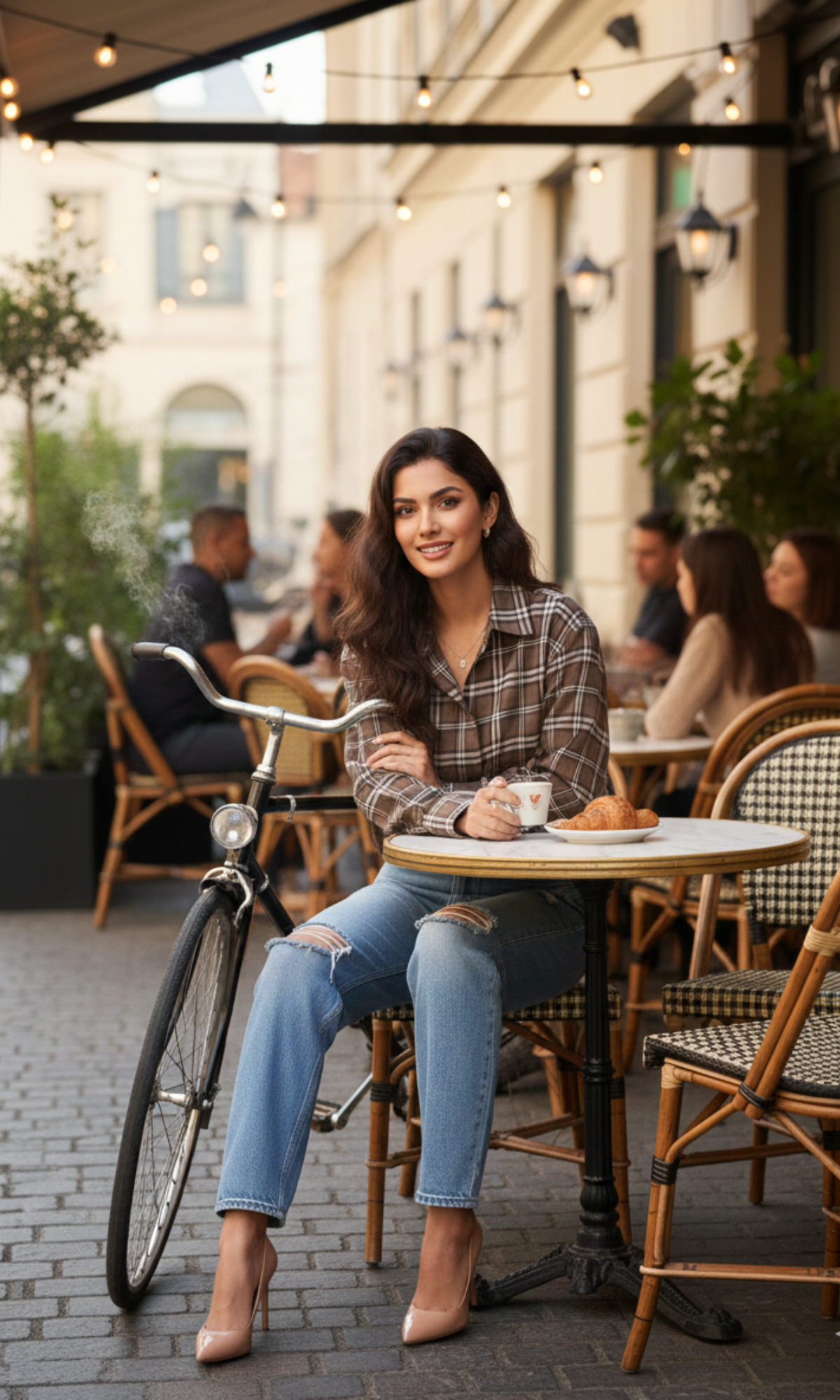 Warm Mocha Plaid Checked Shirt