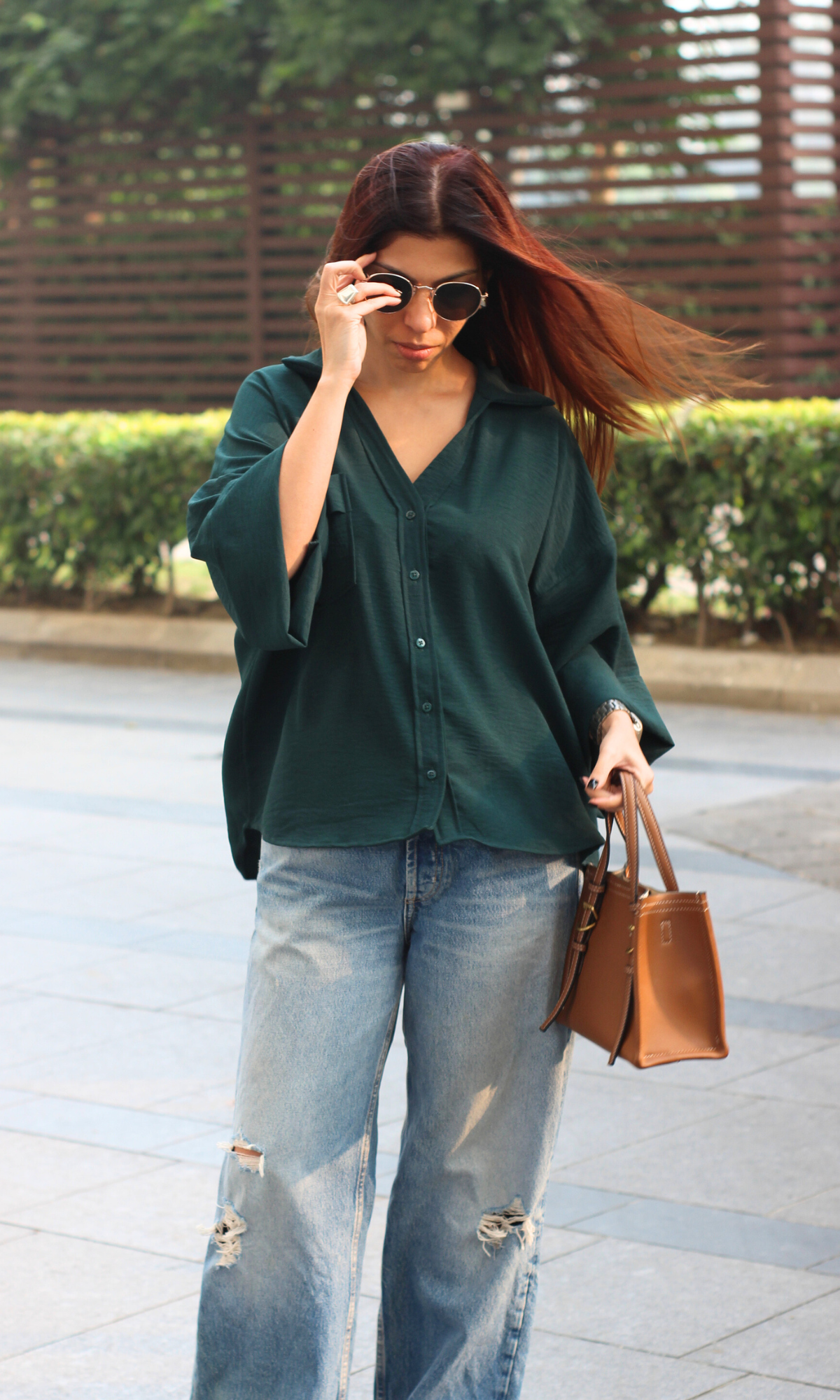 Midnight Green Flowing Shirt