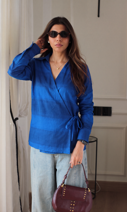 Cobalt Blue Kimono Top