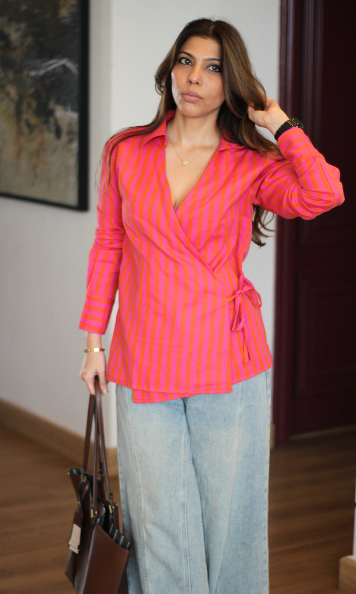 Fuchsia Sunset Wrap Top