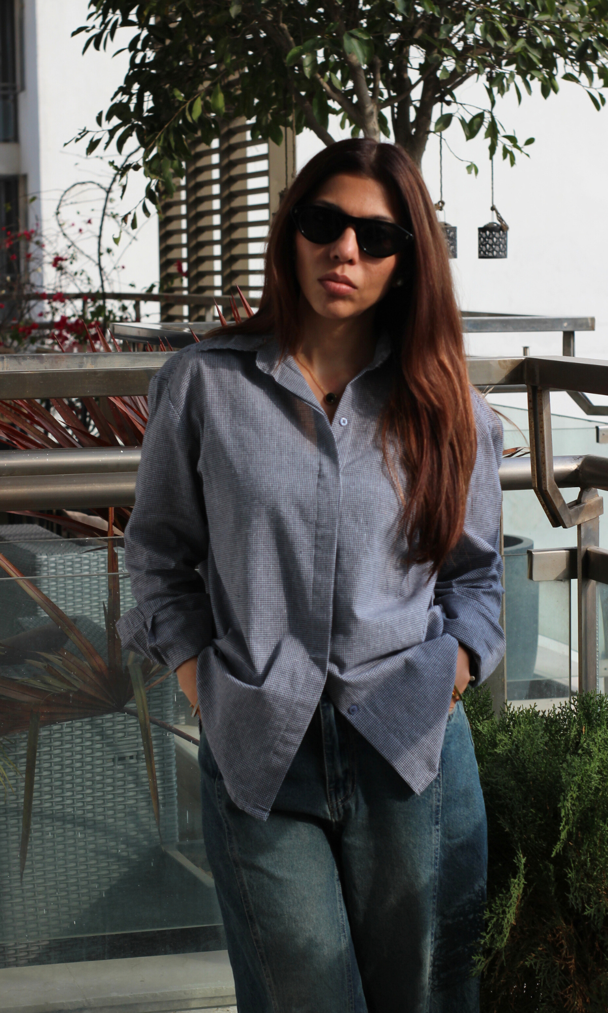 Charcoal Weave Checked Shirt