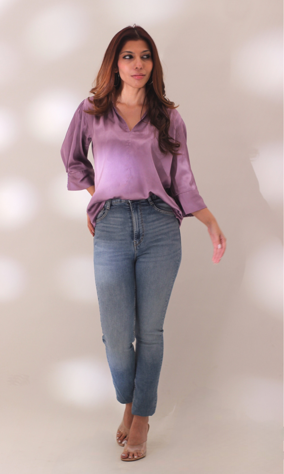 Iris Satin Collared Top