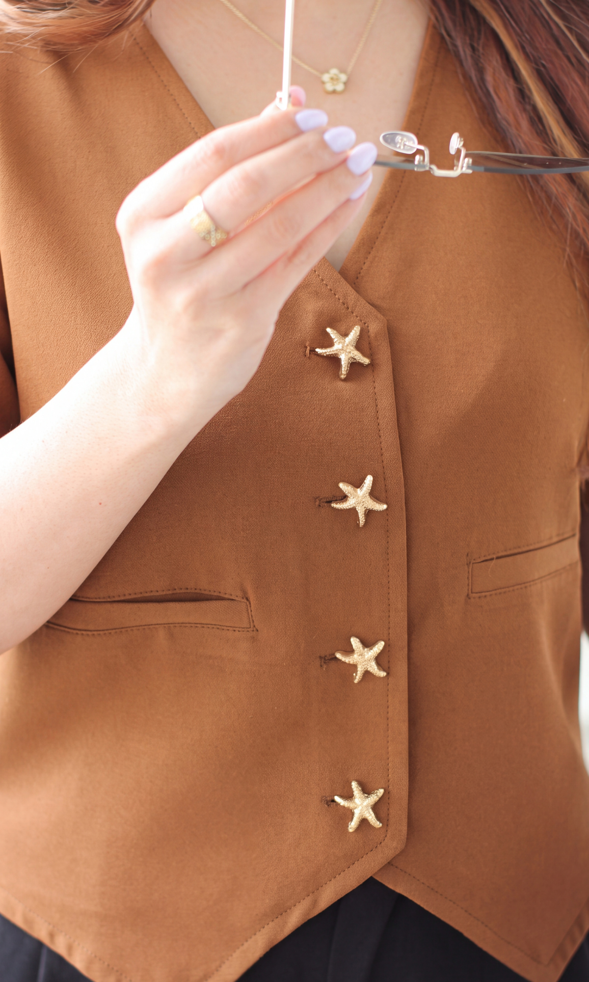 Tan Brown Sleeved Waistcoat