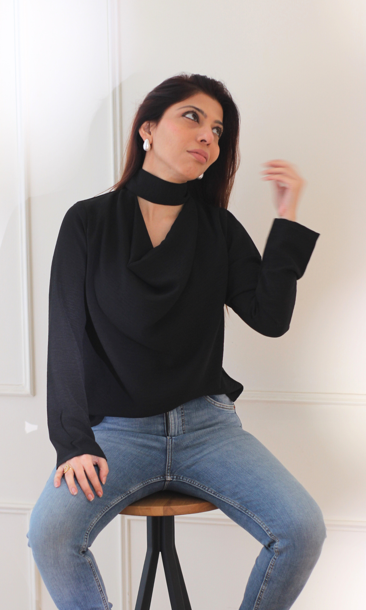 Midnight Choker Cowl Top