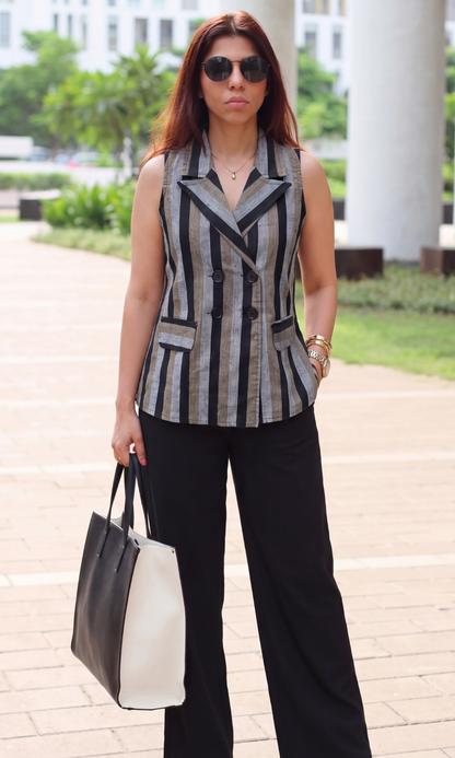 Charcoal Double-Breasted Waistcoat
