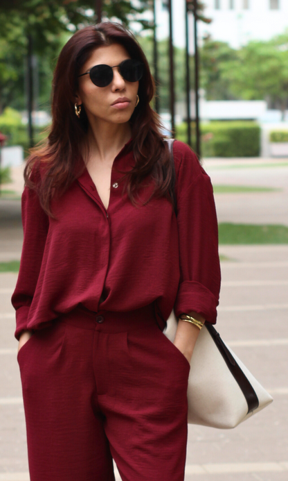 Merlot Breeze Shirt and Pants Co-ord