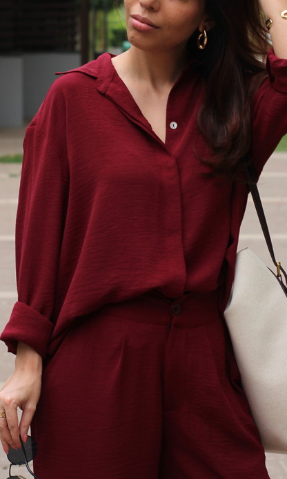 Merlot Breeze Shirt and Pants Co-ord