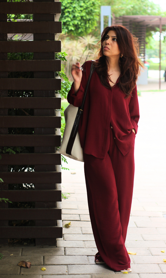 Merlot Breeze Shirt and Pants Co-ord
