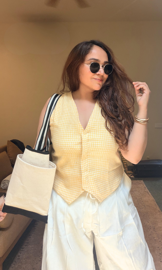 Butter Yellow Structured Vest