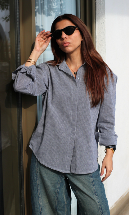 Charcoal Weave Checked Shirt