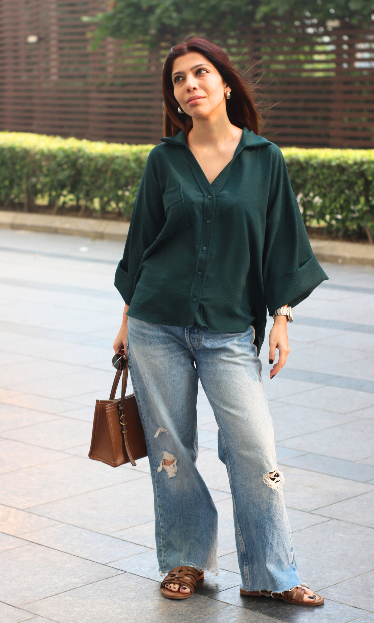 Midnight Green Flowing Shirt