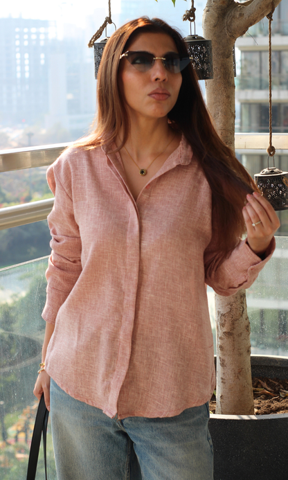 Rose Micro-Check Weave Shirt