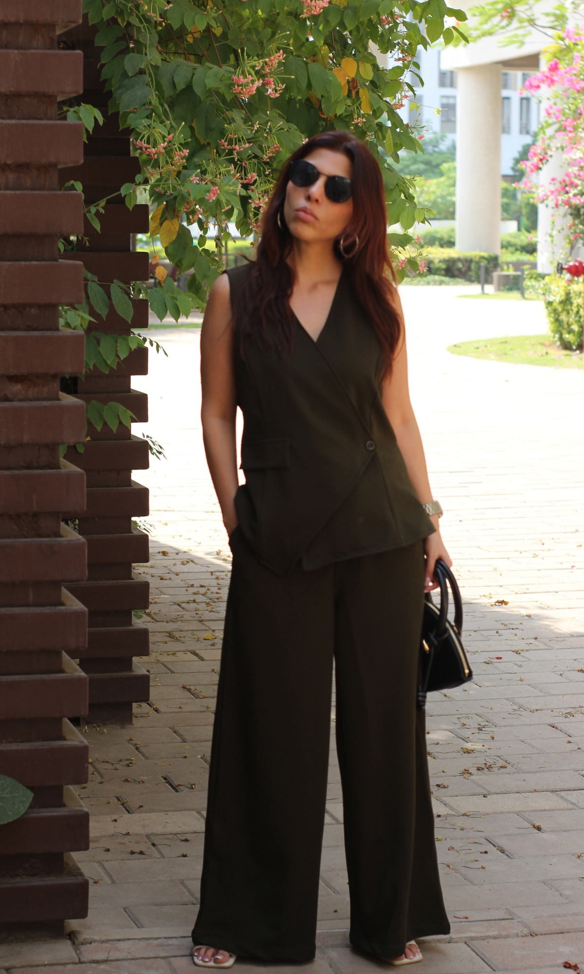 Dark Olive Side Waist Coat and Pants