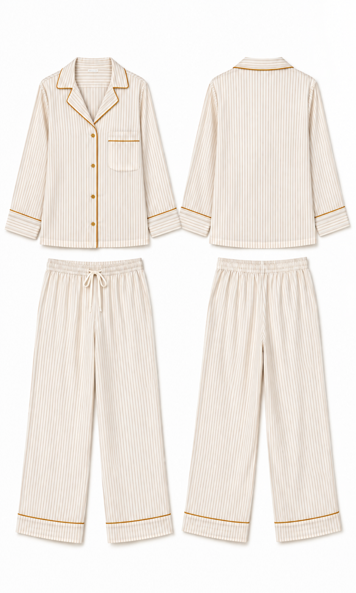 Orange Striped Pajama Set