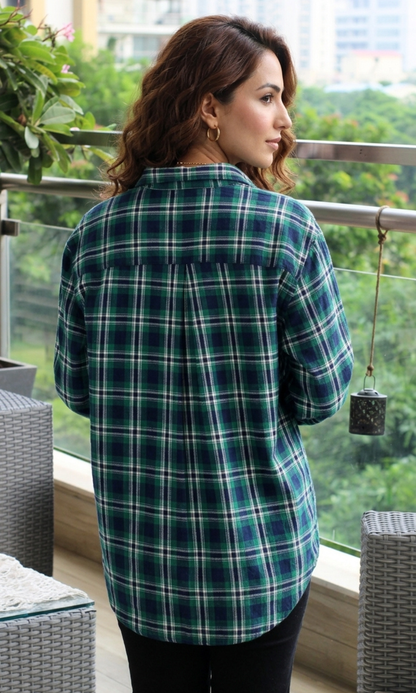 Green Classic Plaid Cotton Shirt