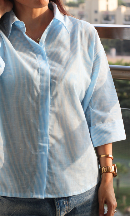 Cloud Stripe Loose Shirt
