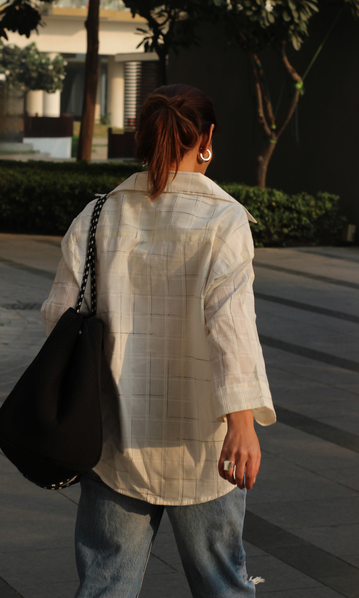 White Checked Cotton Shirt