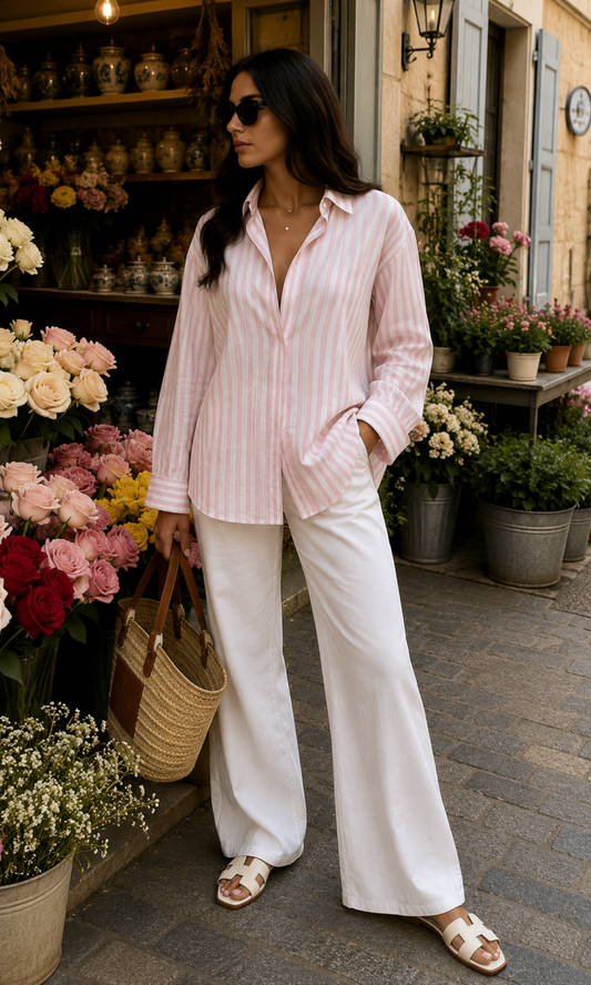 Pink Stripe Relaxed Shirt