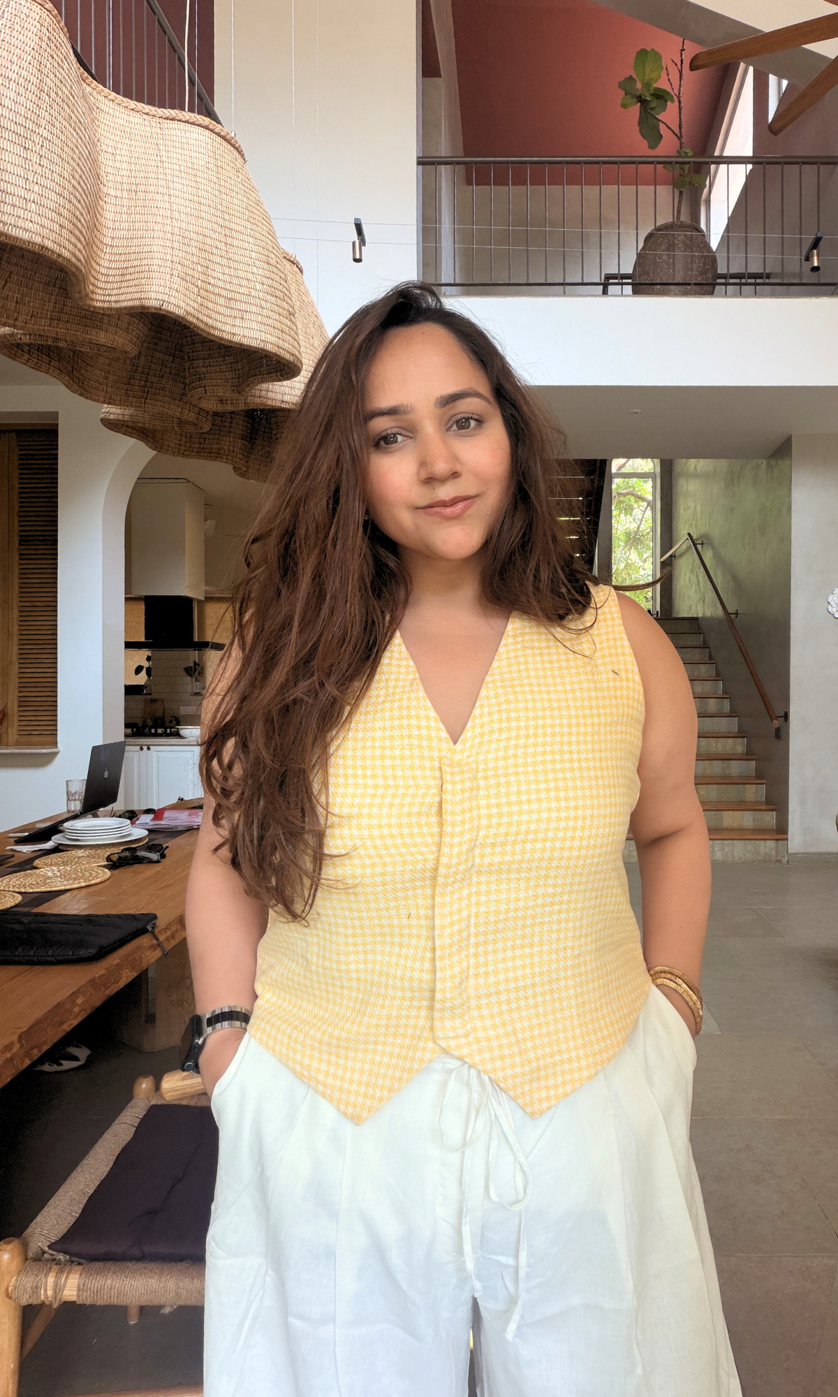 Butter Yellow Structured Vest