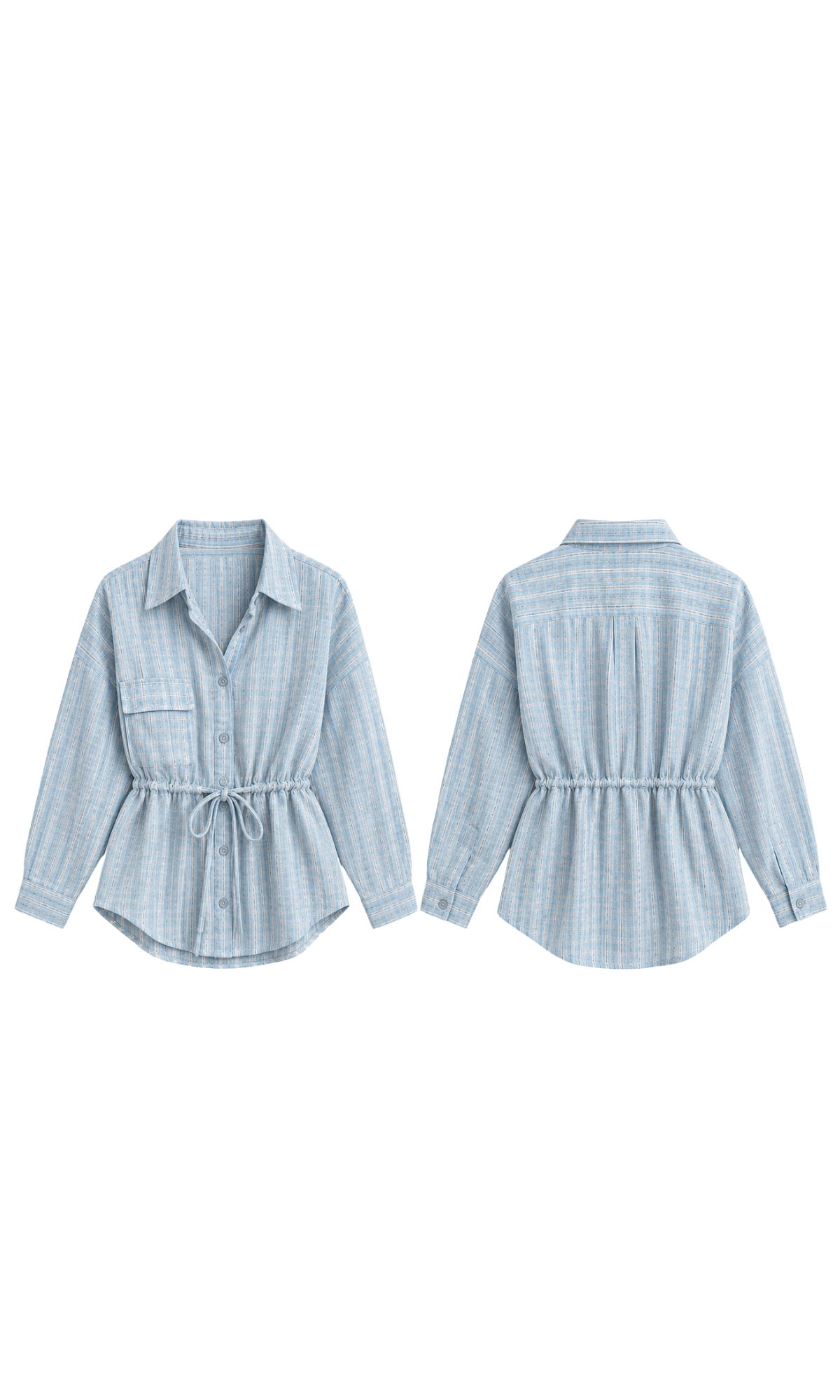 Powder Blue Striped Safari Shirt